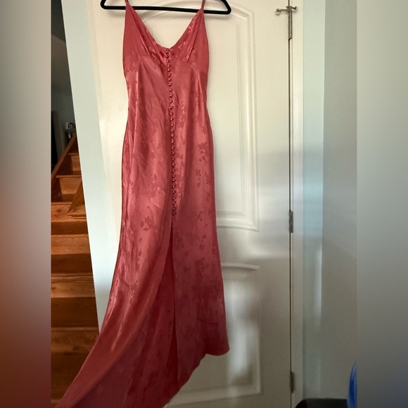 Feminine Pink Satin Slip Dress - Picture 4 of 7